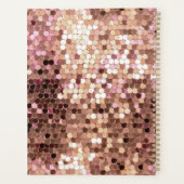 ブラック赤面ピンクローズ金ゴールドフローラ プランナー手帳 (裏面)