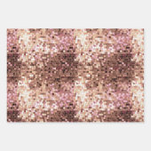 ブラック赤面ピンクローズ金ゴールドフローラ ラッピングペーパーシート (正面3)