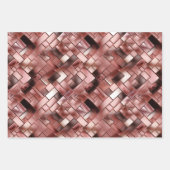 ブラック赤面ピンクローズ金ゴールドフローラ ラッピングペーパーシート (正面2)