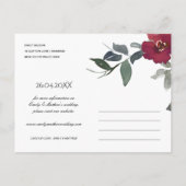 ブラック赤面ブルゴーニュバラフローラ保存日 案内ポストカード (裏面)