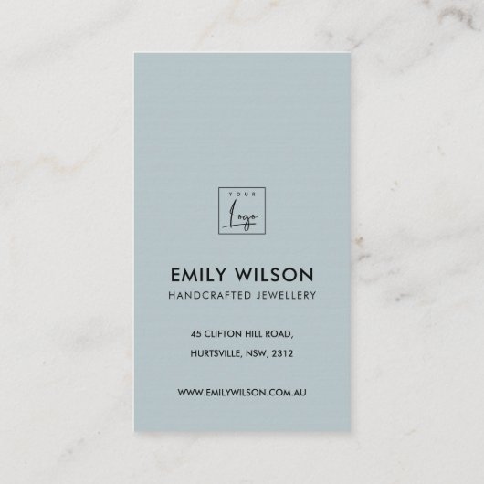 ブラック赤面ブルーフローラビジネス感謝状ロゴ 名刺 (裏面)