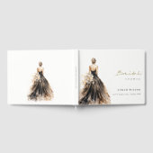 ブラック赤面結婚ウォーターカラーブライダルシャワー ゲストブック (全面)