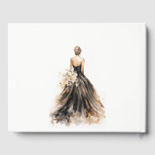 ブラック赤面結婚ウォーターカラーブライダルシャワー ゲストブック (裏面)