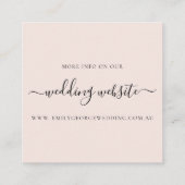 ブラック赤面金ゴールドフローラ水カラー結婚のウェブサイト スクエア名刺 (裏面)