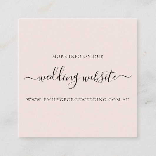 ブラック赤面金ゴールドフローラ水カラー結婚のウェブサイト スクエア名刺 (裏面)