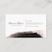 ブラック赤面金ゴールド水彩スプラッシュ書道 名刺 (裏面)