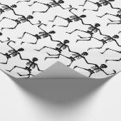 ブラック踊りスカルハロウィーンパターン ラッピングペーパー (角)