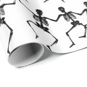 ブラック踊りスカルハロウィーンパターン ラッピングペーパー (ロールコーナー)