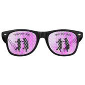 ブラック踊りベアフェスティバルパーティーハットブライトピンク レトロサングラス (正面)