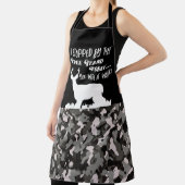 ブラック迷彩柄ディア狩りおもしろい引用文バック エプロン (インサイチュ)