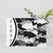 ブラック迷彩柄ベース魚釣り 招待状 (スタンド正面)