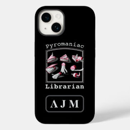 ブラック追加イニシャルPyromaniac Librarianスケッチ Case-Mate iPhone 14ケース