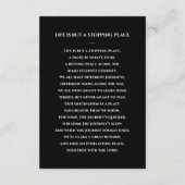 ブラック追悼式祈りの言葉カード付き写真 エンクロージャーカード (裏面)