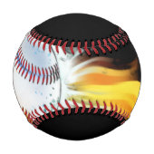 ブラック野球パーソナライズされた熱 野球ボール (裏面)