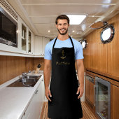 ブラック金ゴールドいかり名前をカスタムする 航海の エプロン