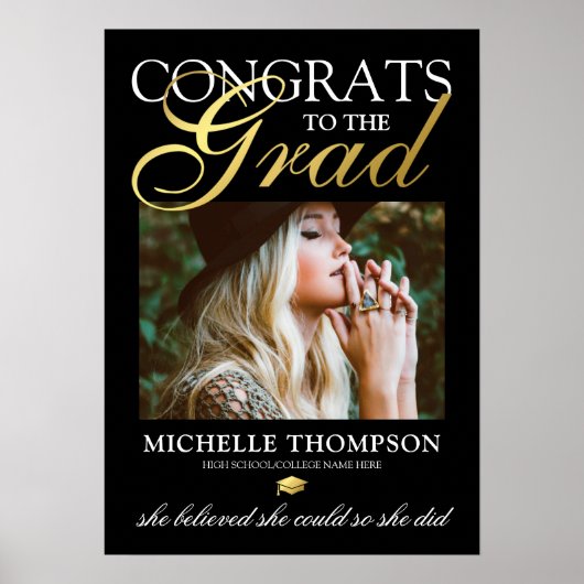 ブラック金ゴールドおめでとう院生 ポスター (正面)