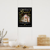 ブラック金ゴールドおめでとう院生 ポスター (キッチン)