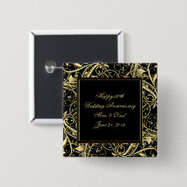 ブラック金ゴールドが50周年を結婚飾る 缶バッジ