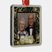 ブラック金ゴールドが50周年記念結婚写真を飾る メタルオーナメント (右)