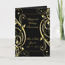 ブラック金ゴールドが50年結婚記念日に栄える カード