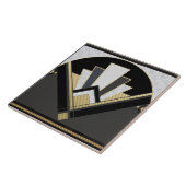 ブラック金ゴールドとグレーパターン(の模様が)あるファンセラミック タイル (側面)