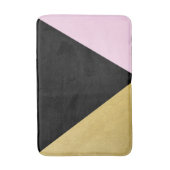 ブラック金ゴールドとピンクカラーブロックグラモダンム三角形 バスマット (正面縦)