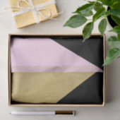 ブラック金ゴールドとピンクカラーブロックグラモダンム三角形 薄葉紙 (ギフト)