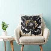 ブラック金ゴールドとホワイトポピー クッション (椅子)