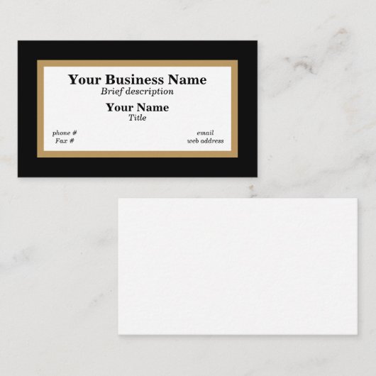 ブラック金ゴールドとホワイトミニマリストの汎用 名刺 (正面/裏面)