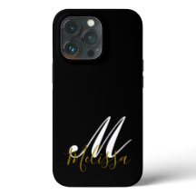 ブラック金ゴールドとホワイトモノグラム名