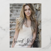 ブラック金ゴールドとホワイト甘い16紙吹雪（写真あり） 箔招待状 (裏面)