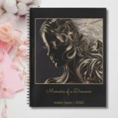 ブラック金ゴールドの女性ラインアートミーア・オブ・ザ・ドリーマー ノートブック