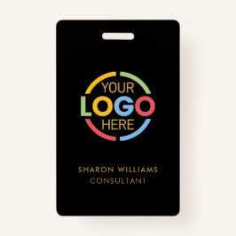ブラック金ゴールドの従業員IDカスタムとビジネスロゴ バッジ