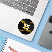 ブラック金ゴールドまたはANYチームカラー野球ソフトボール シール (ノートパソコンとiPhone)