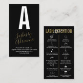 ブラック金ゴールドアイコン化粧ラッシュエクステンションアフターケア 名刺 (正面/裏面)