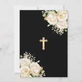 ブラック金ゴールドアイボリーフローラ写真葬儀記念館 招待状 (裏面)