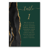 ブラック金ゴールドアガテエメラルドグリーン結婚ズ テーブルナンバー (裏面)