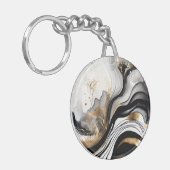 ブラック金ゴールドアクリルキーチェーン キーホルダー (正面左)