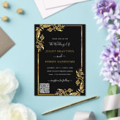 ブラック金ゴールドアクリル結婚式招待状とQRコード アクリル招待状 (インサイチュ (ウェディング))