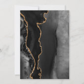 ブラック金ゴールドアゲテ結婚パープルリハーサルディナー 招待状 (裏面)