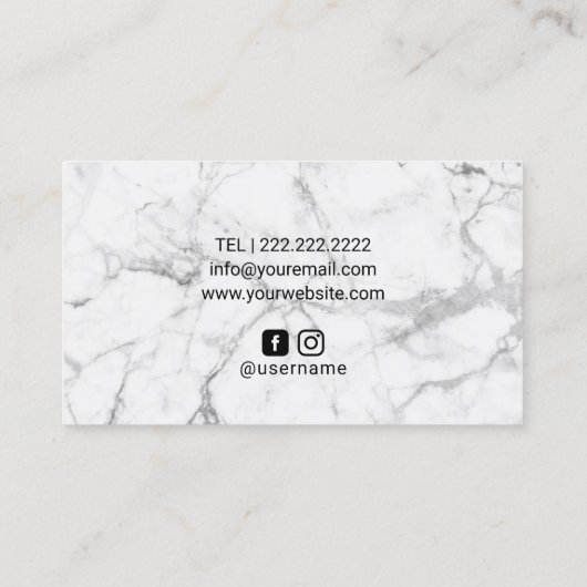 ブラック金ゴールドアゲモダンート大理石ヘアメイクアップアーティスト 名刺 (裏面)