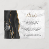 ブラック金ゴールドアゲートグレーマーブル結婚ズ詳細 エンクロージャーカード (正面)