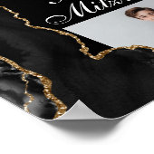 ブラック金ゴールドアゲートバー(ユダヤ教の)バル・ミツバーパーティー写真 ポスター (角)