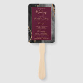 ブラック金ゴールドアゲートブルゴーニュ結婚式 プログラム ハンドファン (正面)