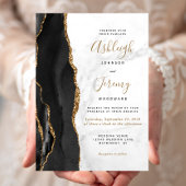 ブラック金ゴールドアゲートマーブル結婚ズ 招待状