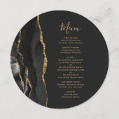 ブラック金ゴールドアゲートラウンドプレート結婚のメニュー メニュー (正面)