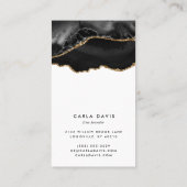 ブラック金ゴールドアゲート大理石イヤリングジュエリーディスプレイ 名刺 (裏面)