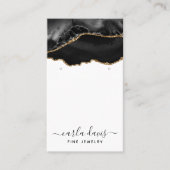 ブラック金ゴールドアゲート大理石イヤリングジュエリーディスプレイ 名刺 (正面)