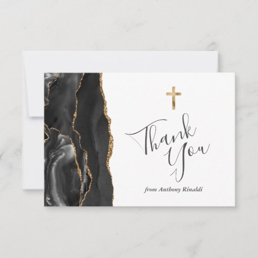 ブラック金ゴールドアゲート最初のコミュニティありがとう サンキューカード (正面)