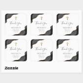 ブラック金ゴールドアゲート最初の聖餐式ありがとう スクエアシール (シート)